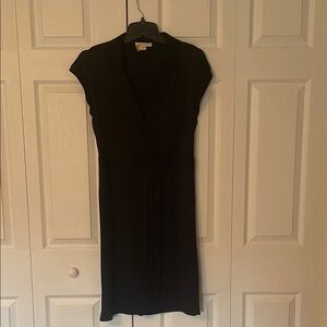 Coldwater Creek Black Midi Wrap-Style Dress